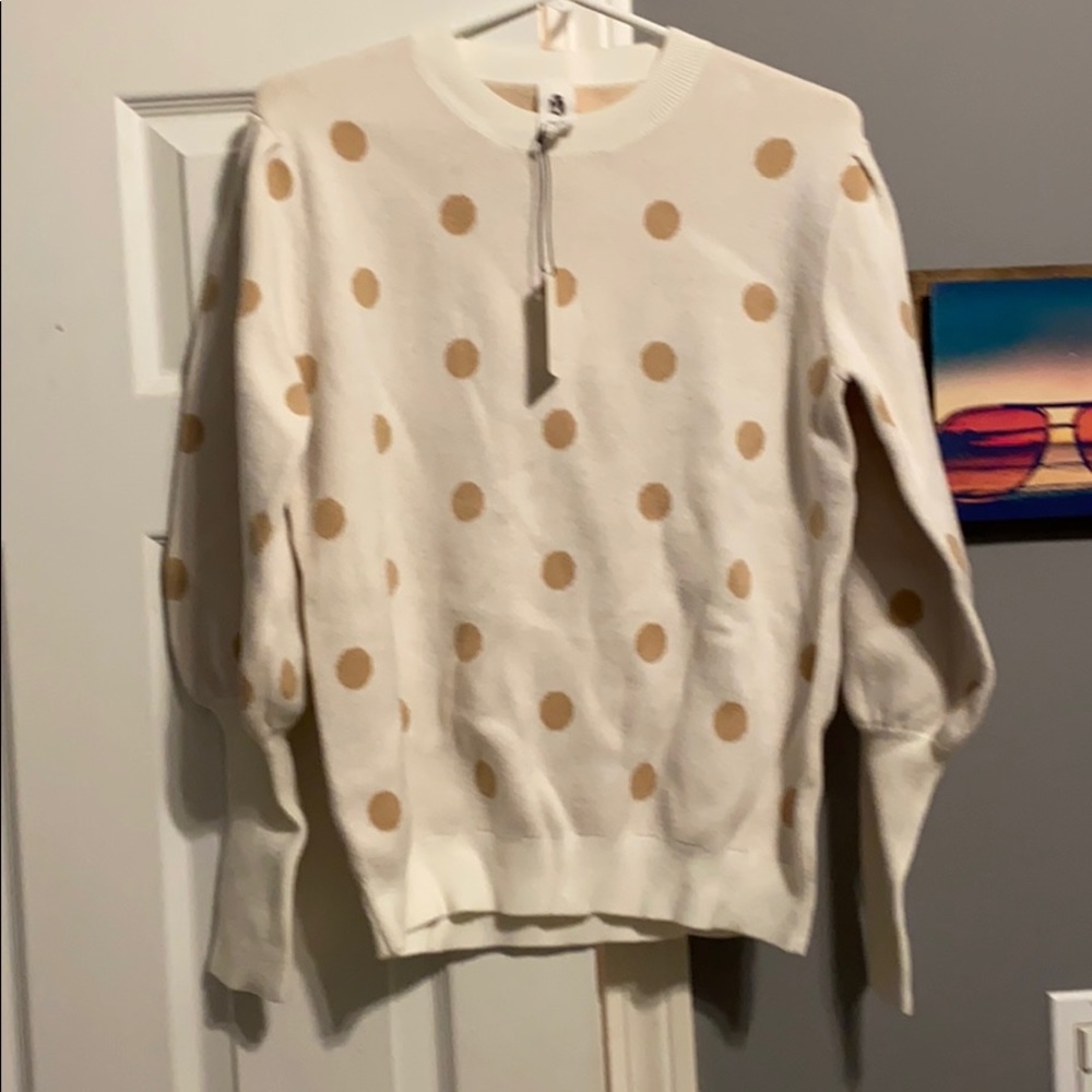 Tan & Cream Polka Dot Sweater